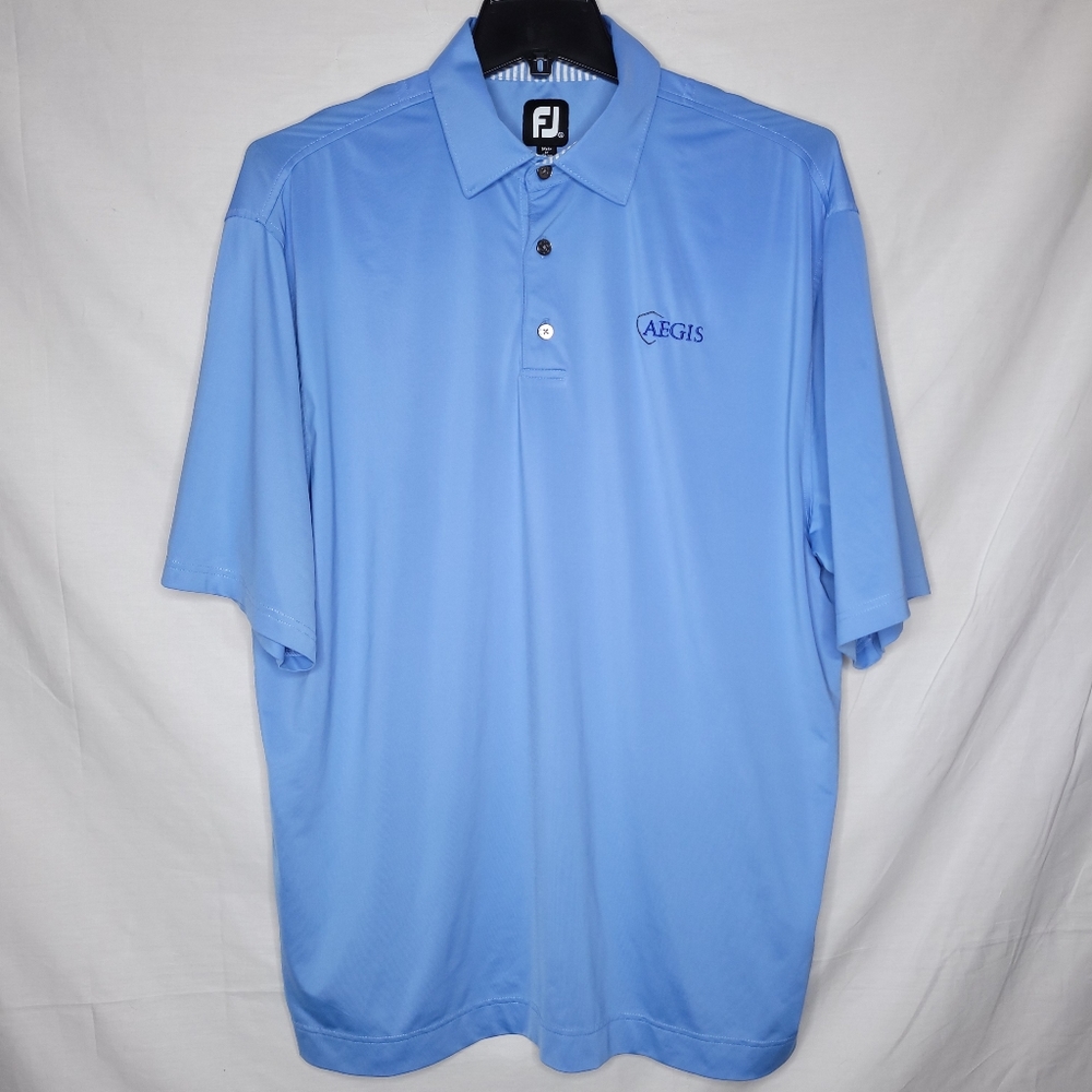 FOOTJOY Men's Light Blue Short Sleeve Athletic Wicking Golf Polo Shirt XL
